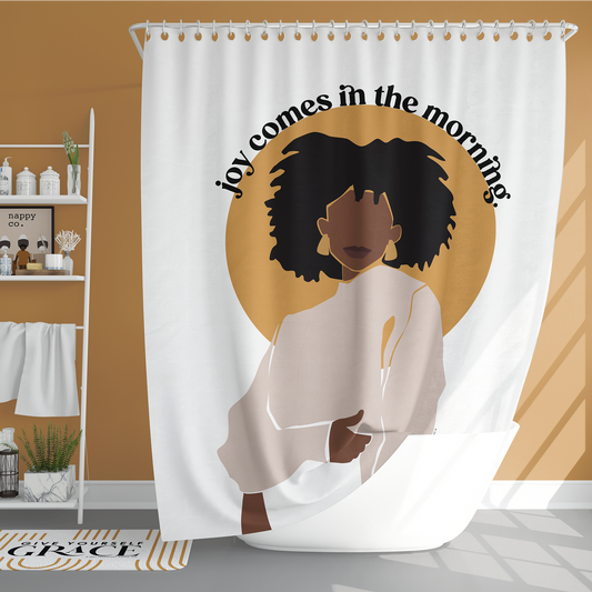 Joy In The Morning White | Shower Curtain