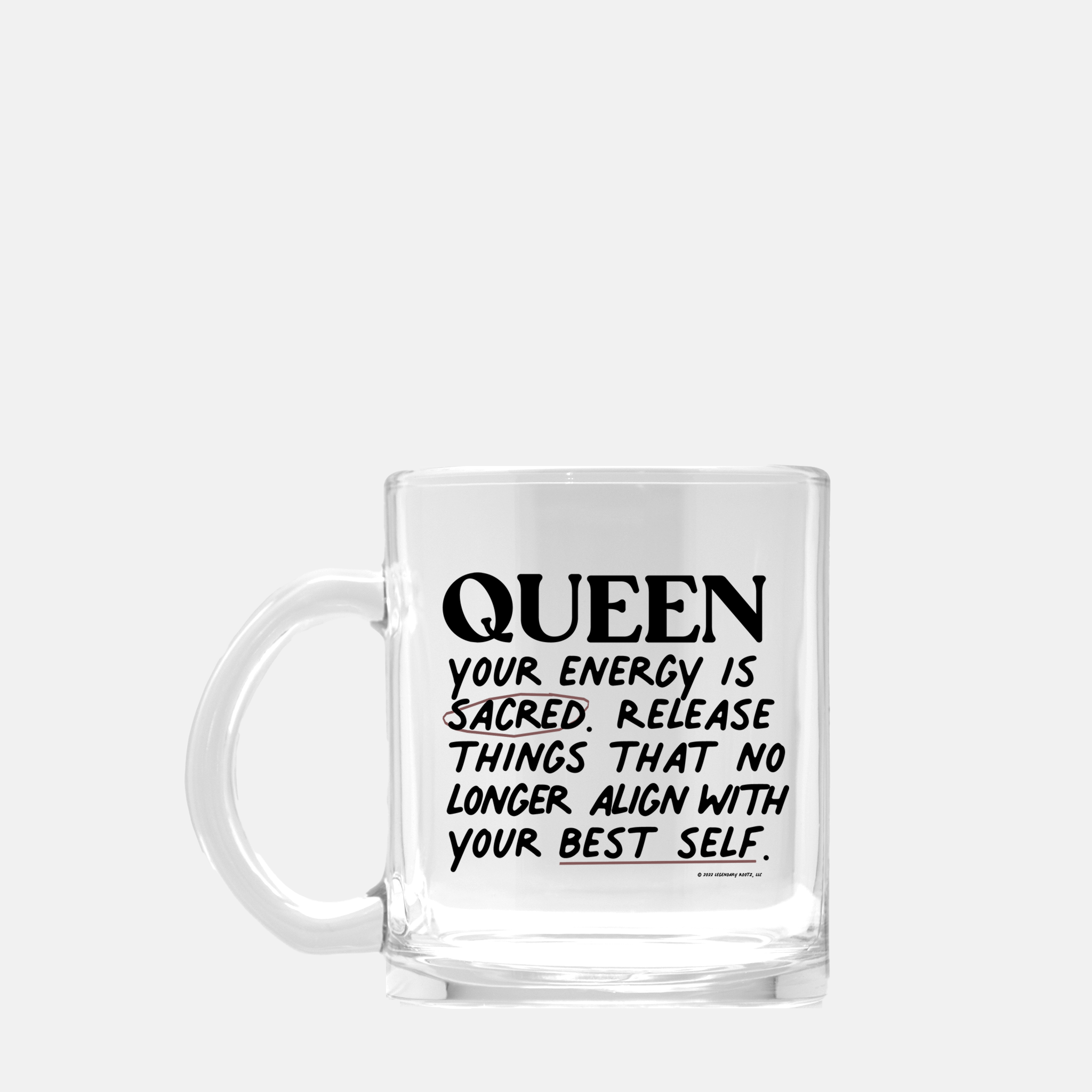 Queen Energy | Clear Glass Mug