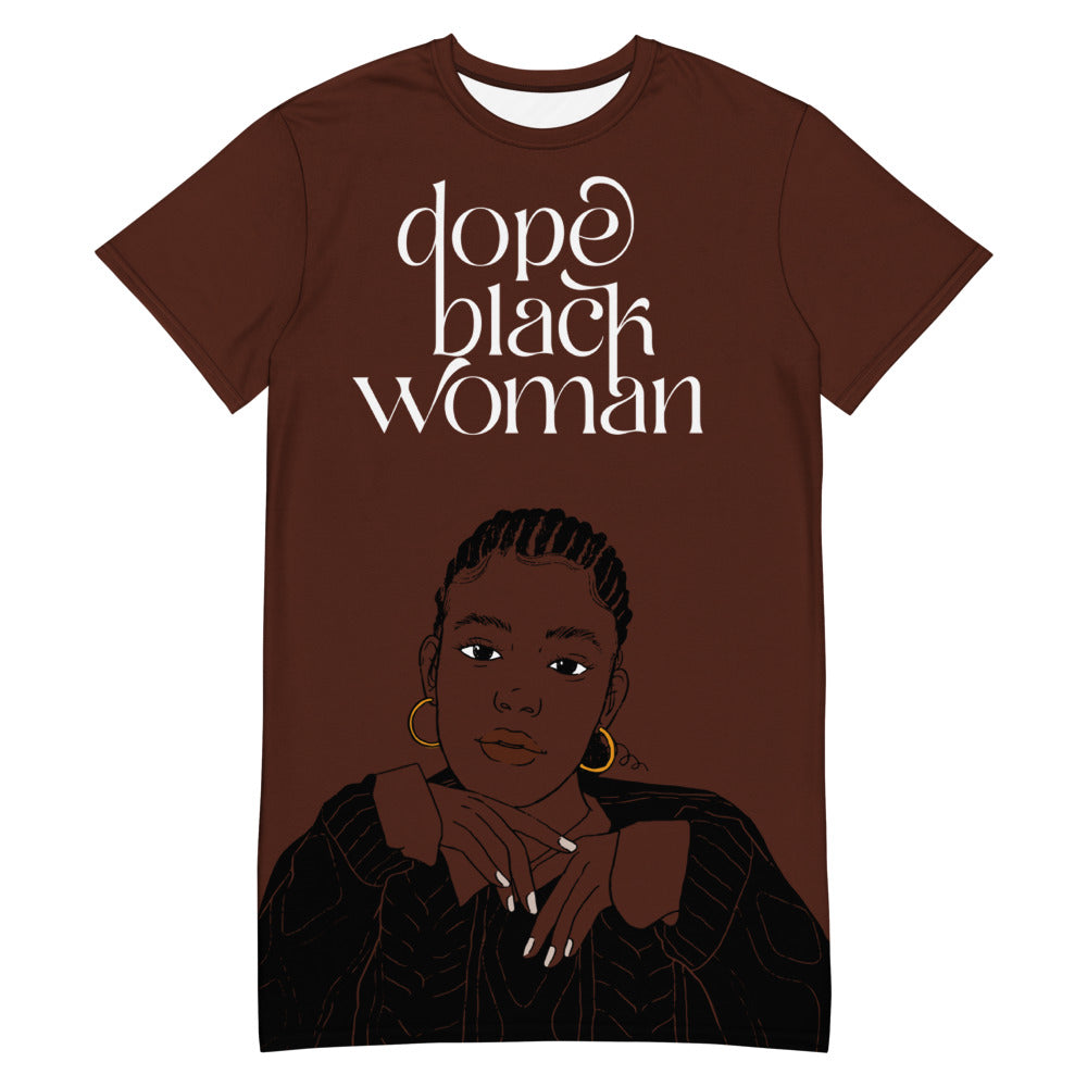 Dope Black Woman Script Brownie | T-Shirt Dress